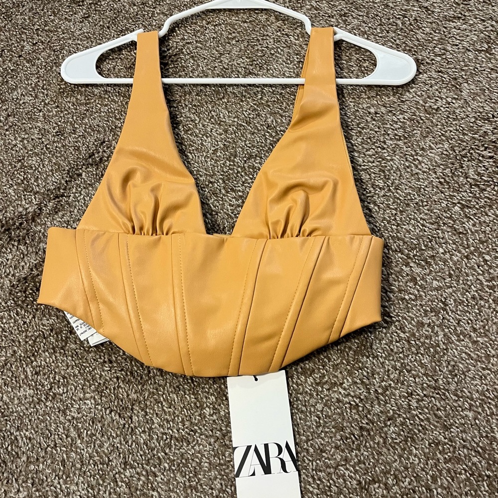 NWT Zara leather top